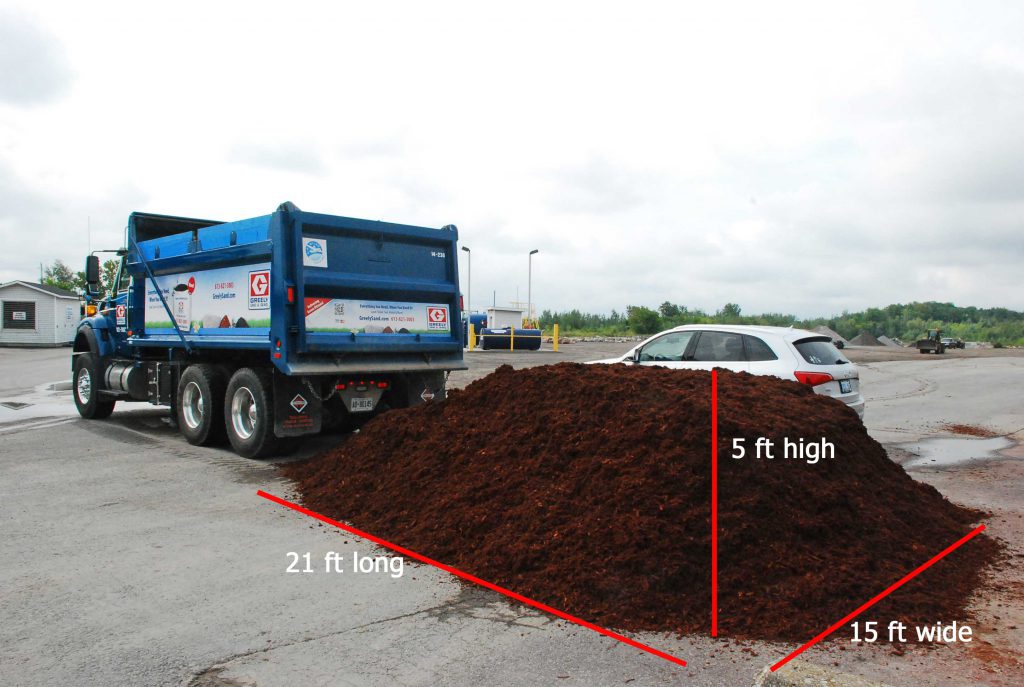 Mulch tandem load with dimensions