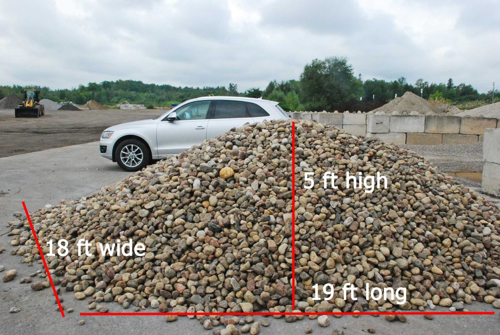 River stone load with dimensions